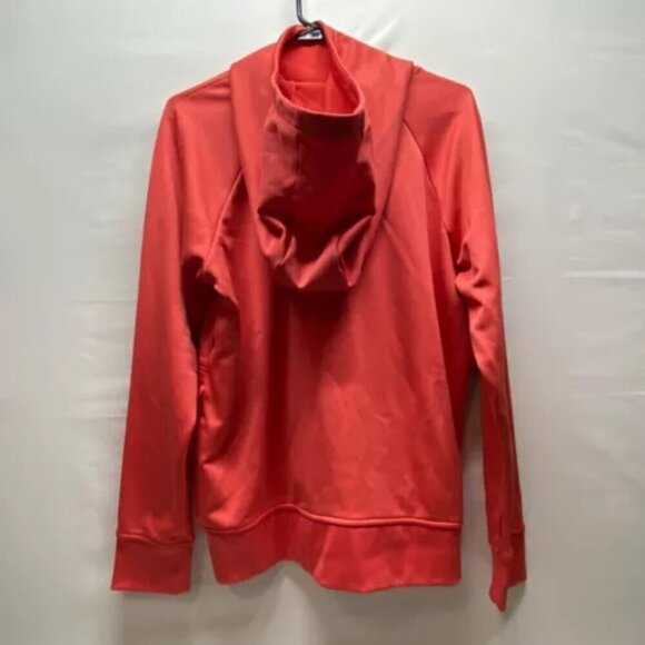 Under Armour Scuba Neck Hoodie Women's XL Salmon/Red Cold Gear UA Logo w/Pockets - Picture 7 of 11